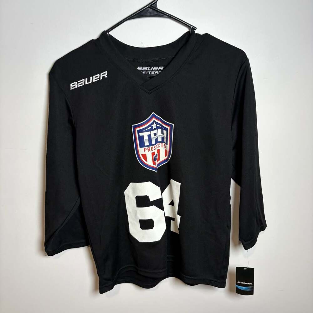 Bauer TPH Prospects Youth Hockey Jersey Black Number 64 XS/S